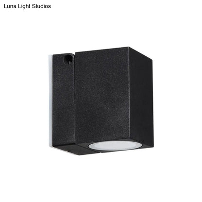 DecorBites™ Modern LED Patio Wall Sconce: Rectangular Mini Metal Light Fixture in Black