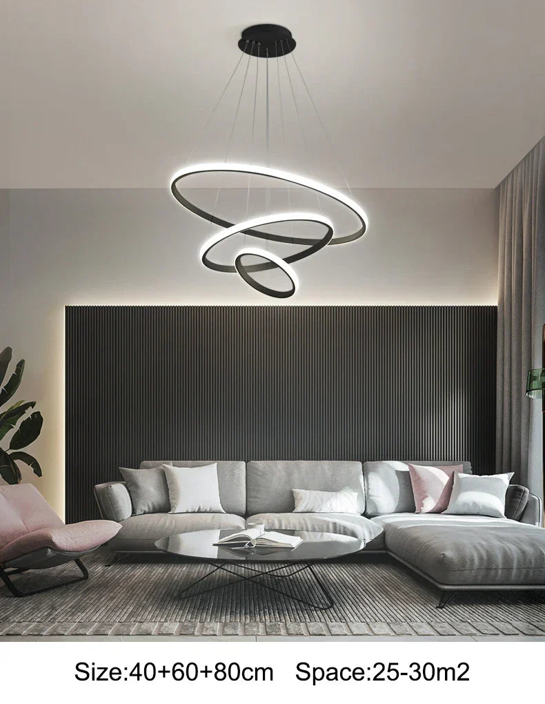 DecorBites™ Modern LED Pendant Lamp in Black