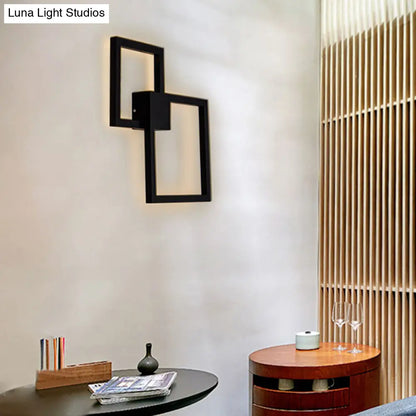 DecorBites™ Modern LED Picture Frame Acrylic Shade Wall Sconce - Black/White Dining Room Lighting with Warm/White LED Light