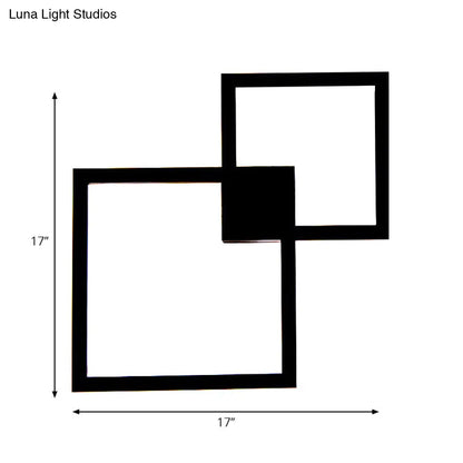 DecorBites™ Modern LED Picture Frame Acrylic Shade Wall Sconce - Black/White Dining Room Lighting with Warm/White LED Light