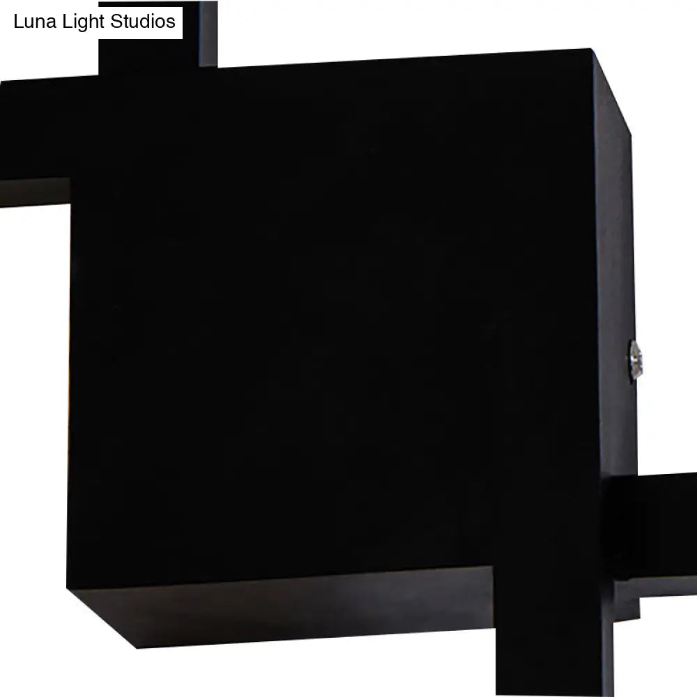 DecorBites™ Modern LED Picture Frame Acrylic Shade Wall Sconce - Black/White Dining Room Lighting with Warm/White LED Light