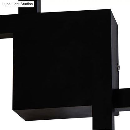 DecorBites™ Modern LED Picture Frame Acrylic Shade Wall Sconce - Black/White Dining Room Lighting with Warm/White LED Light