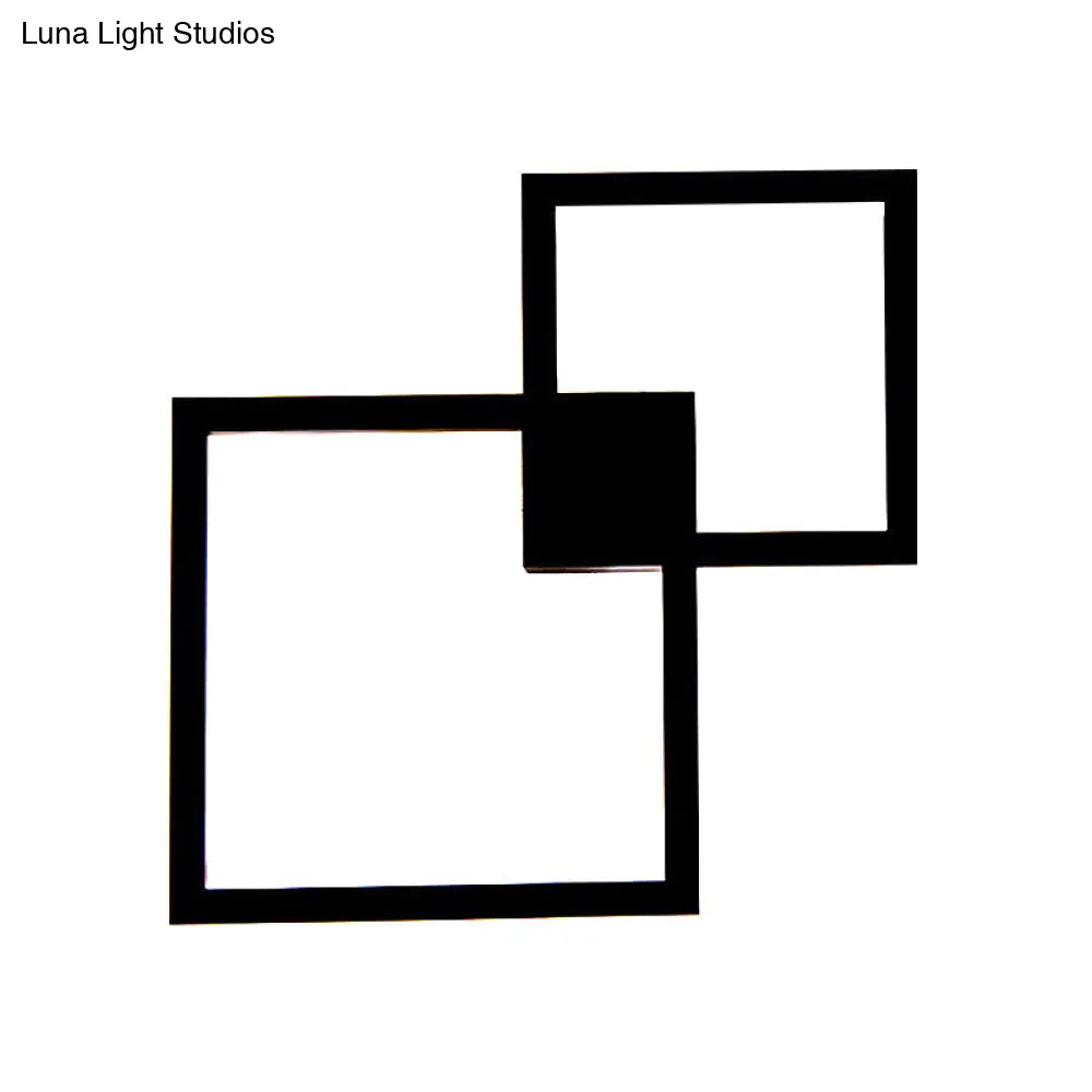 DecorBites™ Modern LED Picture Frame Acrylic Shade Wall Sconce - Black/White Dining Room Lighting with Warm/White LED Light