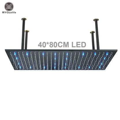 Modern led rainfall shower head – bathroom color changing luxury