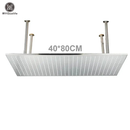 Modern led rainfall shower head – bathroom color changing luxury
