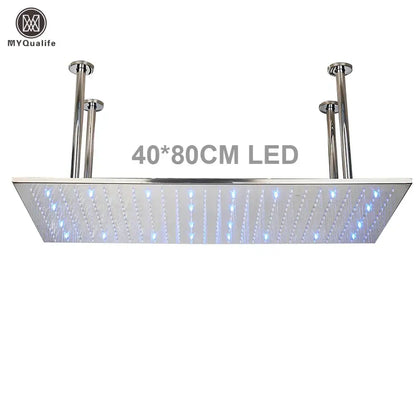 Modern led rainfall shower head – bathroom color changing luxury