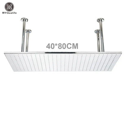 Modern led rainfall shower head – bathroom color changing luxury