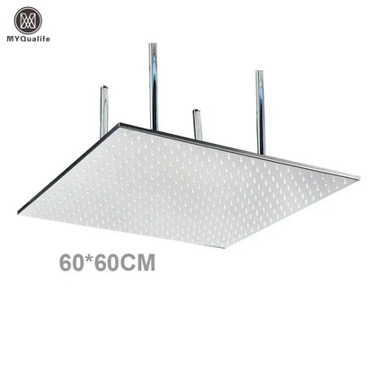 Modern led rainfall shower head – bathroom color changing luxury