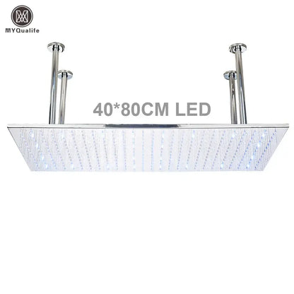 Modern led rainfall shower head – bathroom color changing luxury