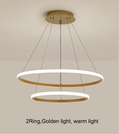 DecorBites™ Modern LED Ring Pendant Chandelier - Black