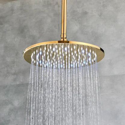 Modern led round gold shower head bathroom crystal droplet design