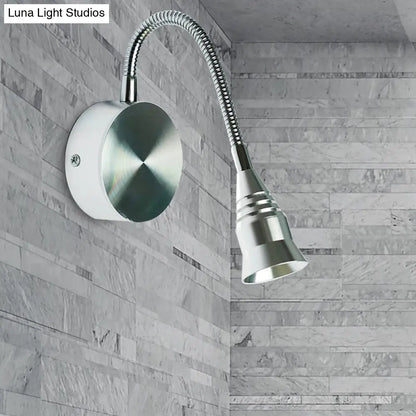 DecorBites™ Modern LED Sconce Lamp with Chrome Metal Shade - Warm/White Lighting