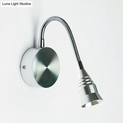 DecorBites™ Modern LED Sconce Lamp with Chrome Metal Shade - Warm/White Lighting