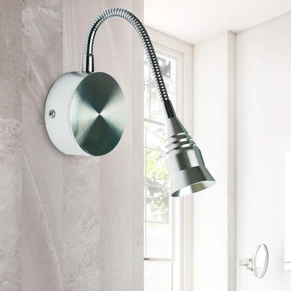 DecorBites™ Modern LED Sconce Lamp with Chrome Metal Shade - Warm/White Lighting