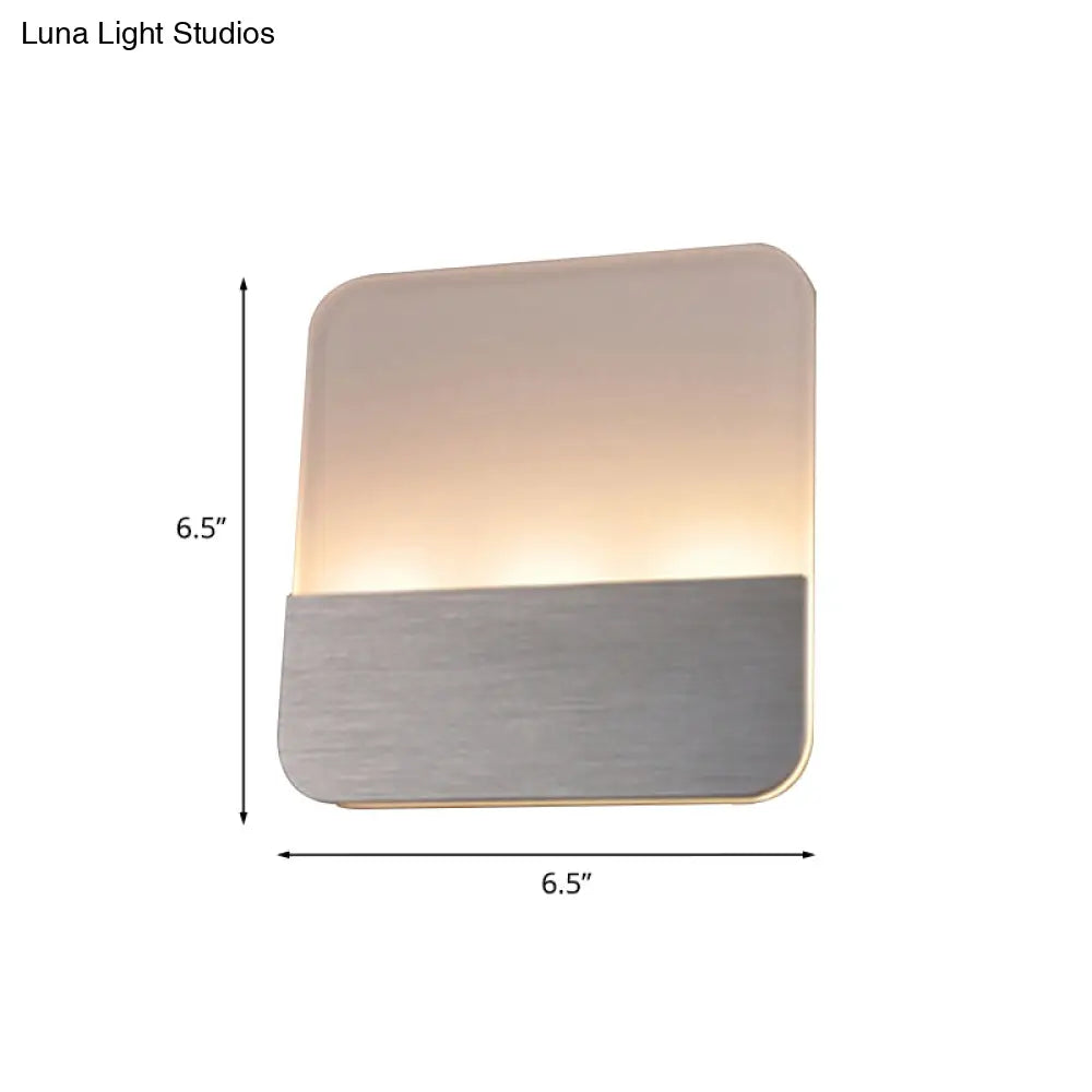 DecorBites™ Modern LED Sconce Light: Sleek White Round/Square Design, Single Acrylic Wall Lighting in Warm/White Glow
