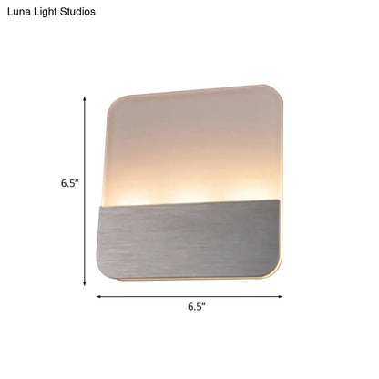 DecorBites™ Modern LED Sconce Light: Sleek White Round/Square Design, Single Acrylic Wall Lighting in Warm/White Glow