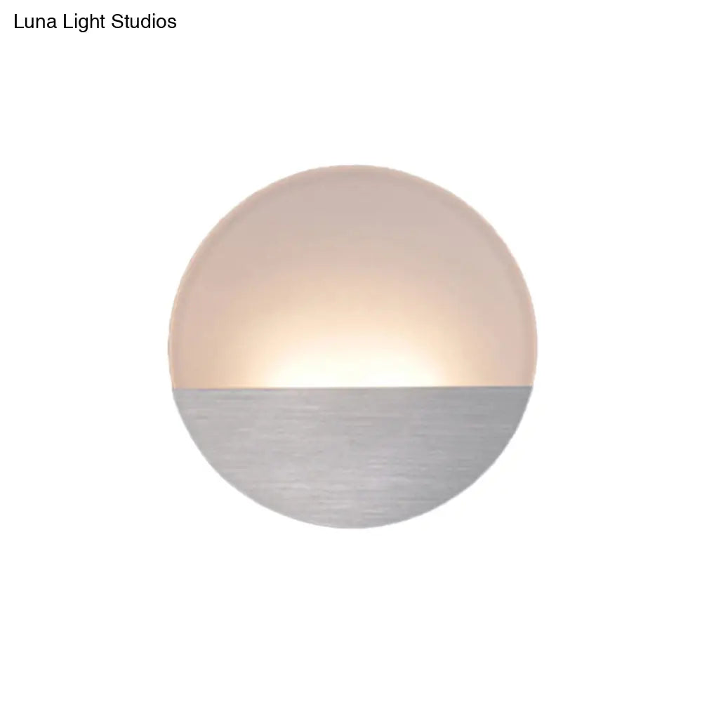 DecorBites™ Modern LED Sconce Light: Sleek White Round/Square Design, Single Acrylic Wall Lighting in Warm/White Glow