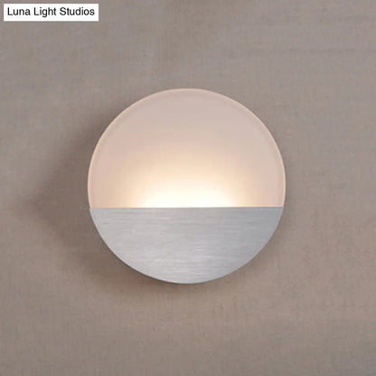 DecorBites™ Modern LED Sconce Light: Sleek White Round/Square Design, Single Acrylic Wall Lighting in Warm/White Glow