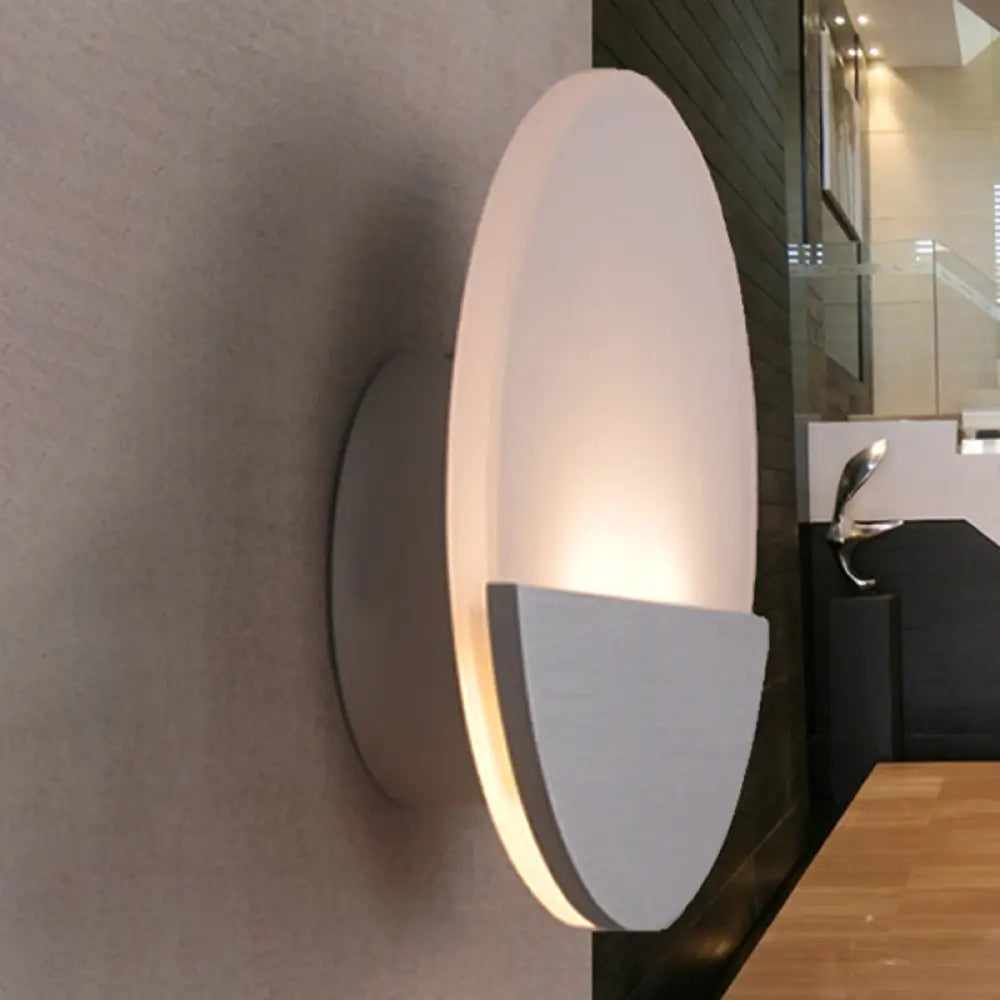 DecorBites™ Modern LED Sconce Light: Sleek White Round/Square Design, Single Acrylic Wall Lighting in Warm/White Glow