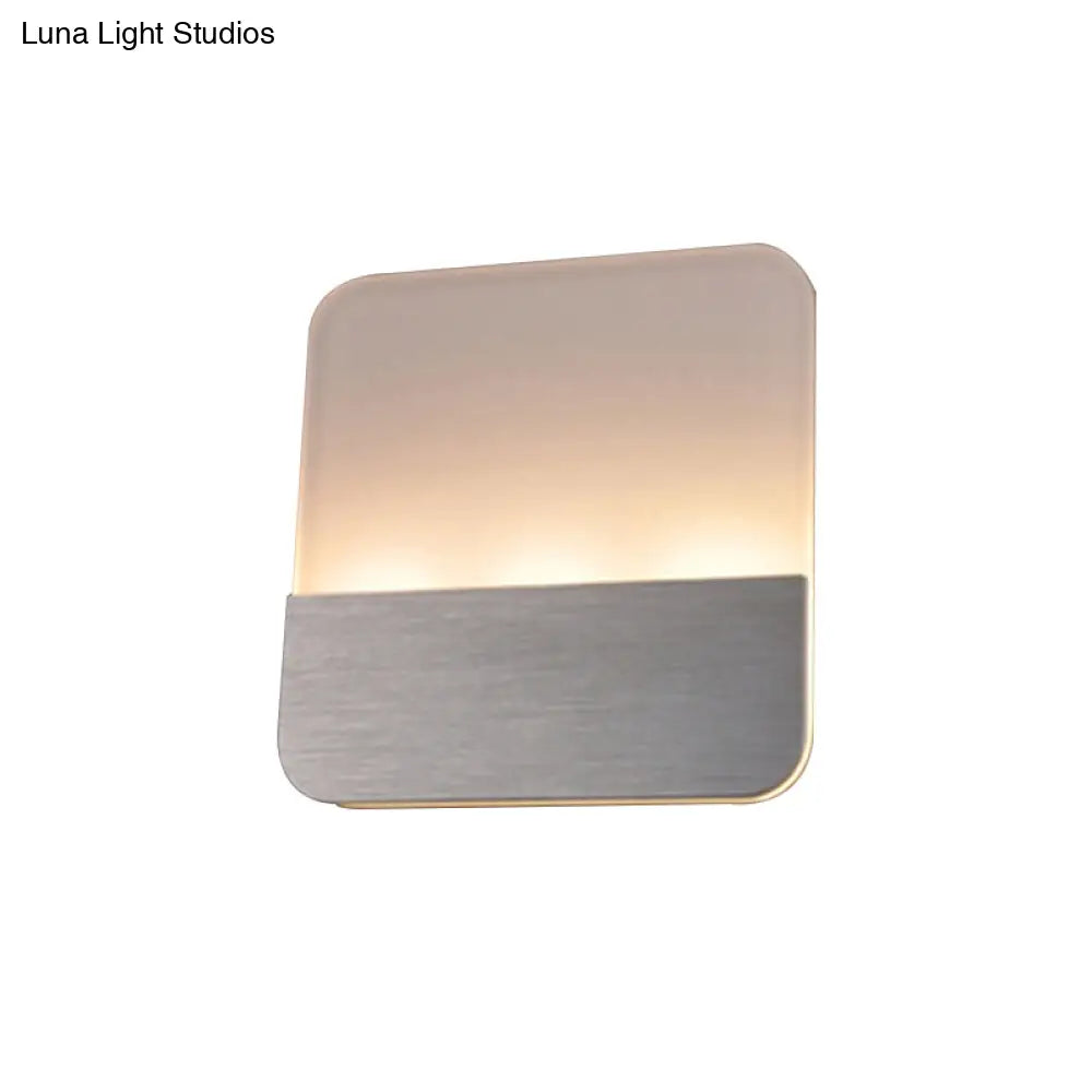 DecorBites™ Modern LED Sconce Light: Sleek White Round/Square Design, Single Acrylic Wall Lighting in Warm/White Glow