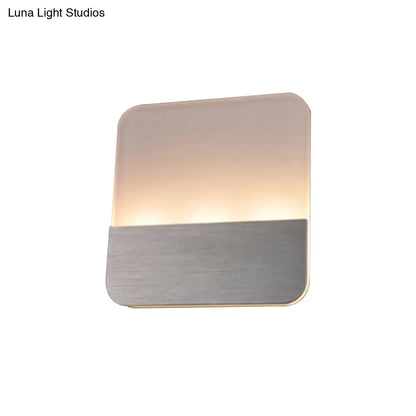 DecorBites™ Modern LED Sconce Light: Sleek White Round/Square Design, Single Acrylic Wall Lighting in Warm/White Glow
