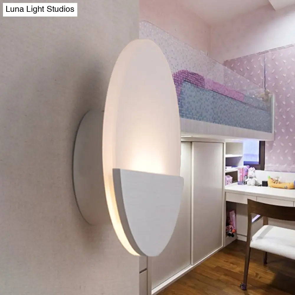 DecorBites™ Modern LED Sconce Light: Sleek White Round/Square Design, Single Acrylic Wall Lighting in Warm/White Glow