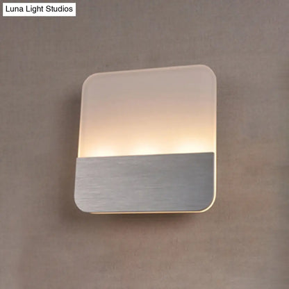 DecorBites™ Modern LED Sconce Light: Sleek White Round/Square Design, Single Acrylic Wall Lighting in Warm/White Glow