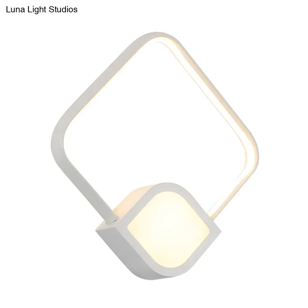 DecorBites™ Modern LED Sconce - White Rhombus Wall Mount Lighting for Stairway