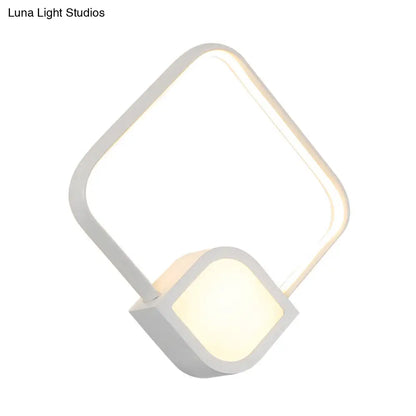 DecorBites™ Modern LED Sconce - White Rhombus Wall Mount Lighting for Stairway