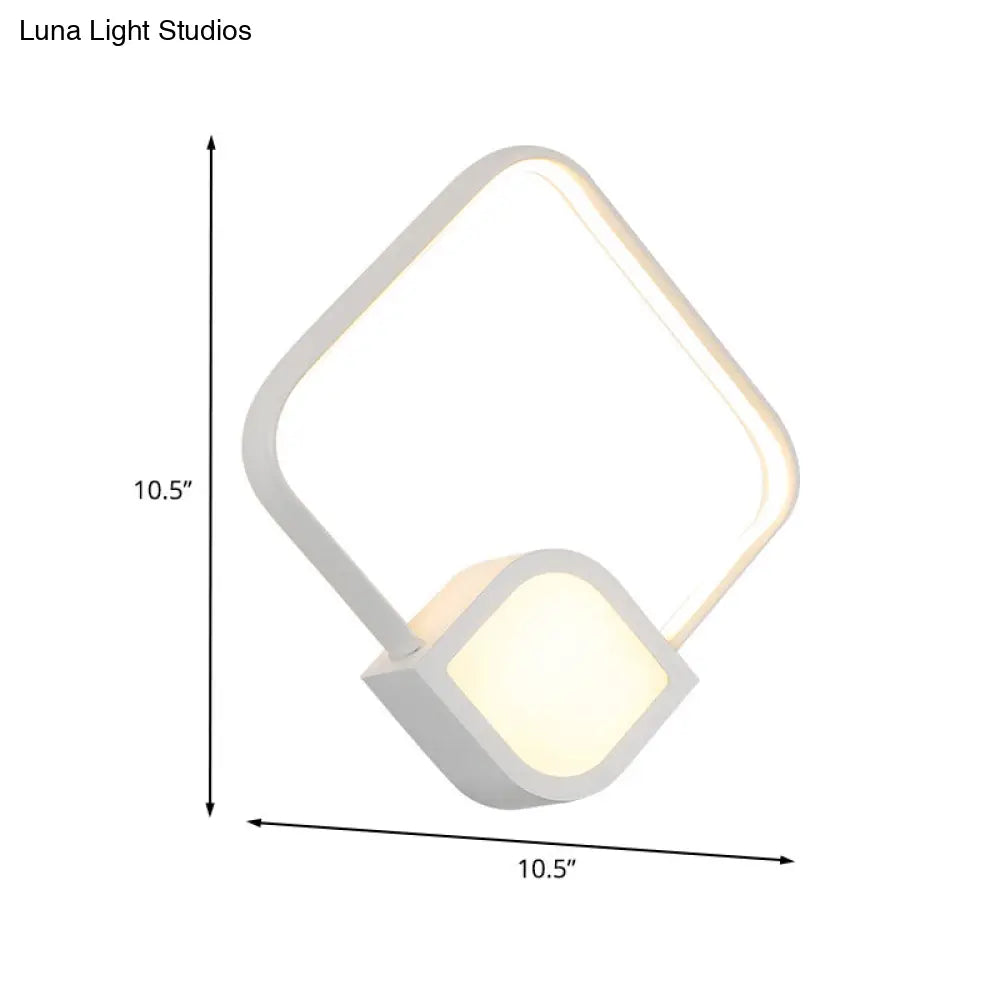 DecorBites™ Modern LED Sconce - White Rhombus Wall Mount Lighting for Stairway