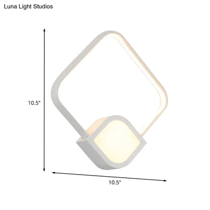 DecorBites™ Modern LED Sconce - White Rhombus Wall Mount Lighting for Stairway