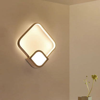 DecorBites™ Modern LED Sconce - White Rhombus Wall Mount Lighting for Stairway
