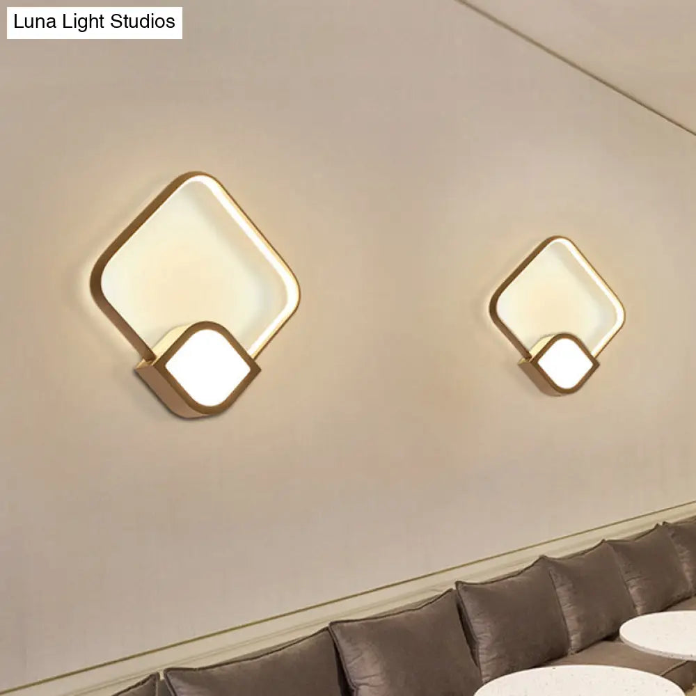 DecorBites™ Modern LED Sconce - White Rhombus Wall Mount Lighting for Stairway