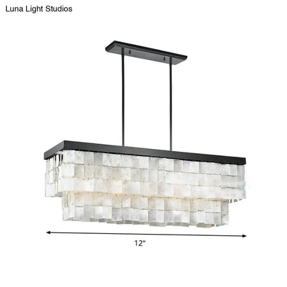 DecorBites™ Modern LED Shell Black Island Light Fixture for Living Room