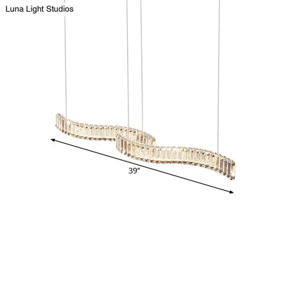 DecorBites™ Modern LED Silver Crystal Pendant Light for Dining Room - Stylishly Illuminate Your Space