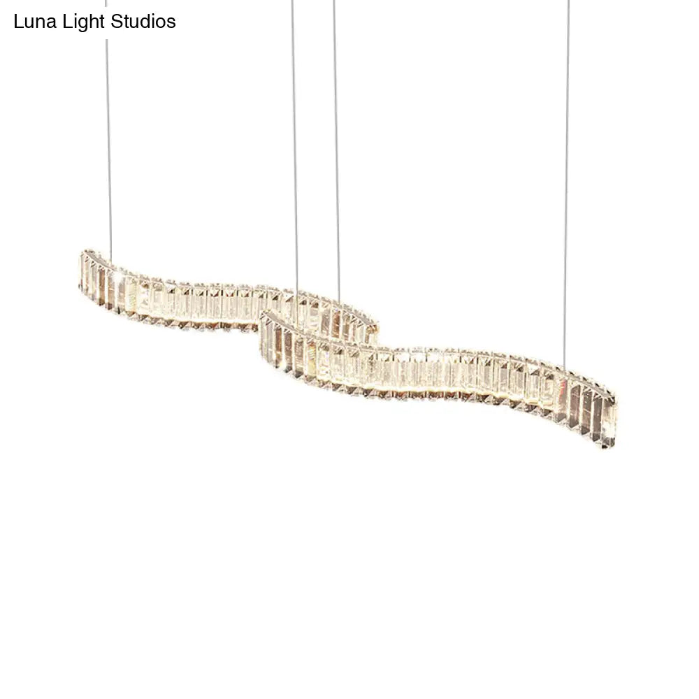 DecorBites™ Modern LED Silver Crystal Pendant Light for Dining Room - Stylishly Illuminate Your Space
