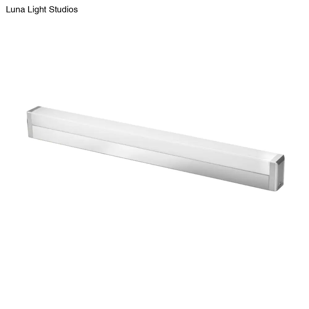 DecorBites™ Modern LED Silver Vanity Wall Sconce Light in Warm/White for Bathroom