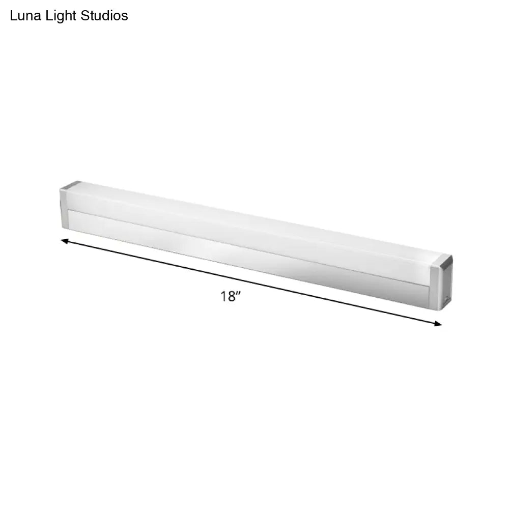 DecorBites™ Modern LED Silver Vanity Wall Sconce Light in Warm/White for Bathroom