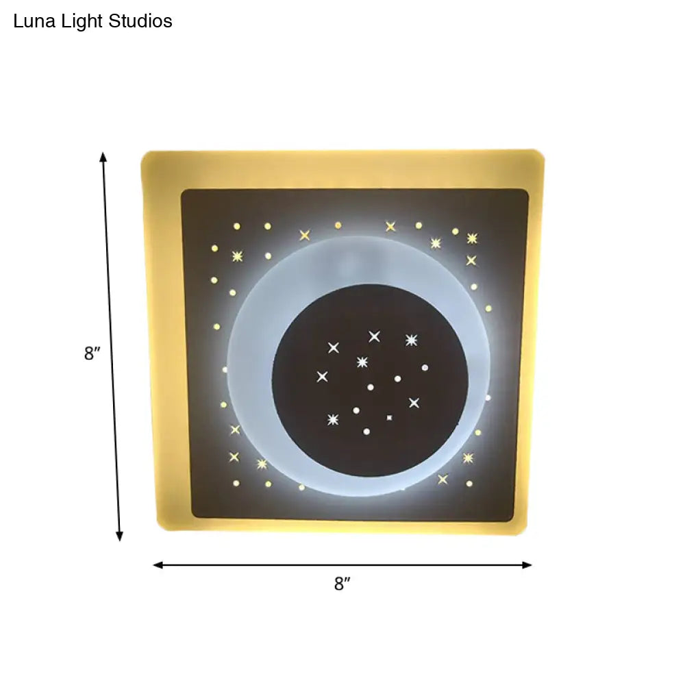 DecorBites™ Modern LED Starry Flush Mount Wall Light in White: Triangle, Rhombus & Star Design for the Bedroom