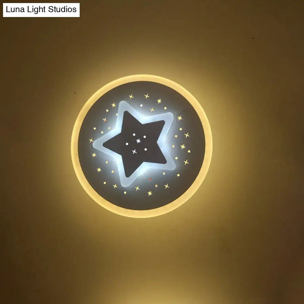 DecorBites™ Modern LED Starry Flush Mount Wall Light in White: Triangle, Rhombus & Star Design for the Bedroom