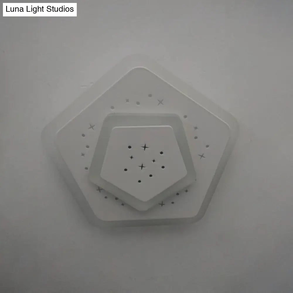 DecorBites™ Modern LED Starry Flush Mount Wall Light in White: Triangle, Rhombus & Star Design for the Bedroom