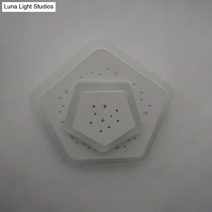 DecorBites™ Modern LED Starry Flush Mount Wall Light in White: Triangle, Rhombus & Star Design for the Bedroom