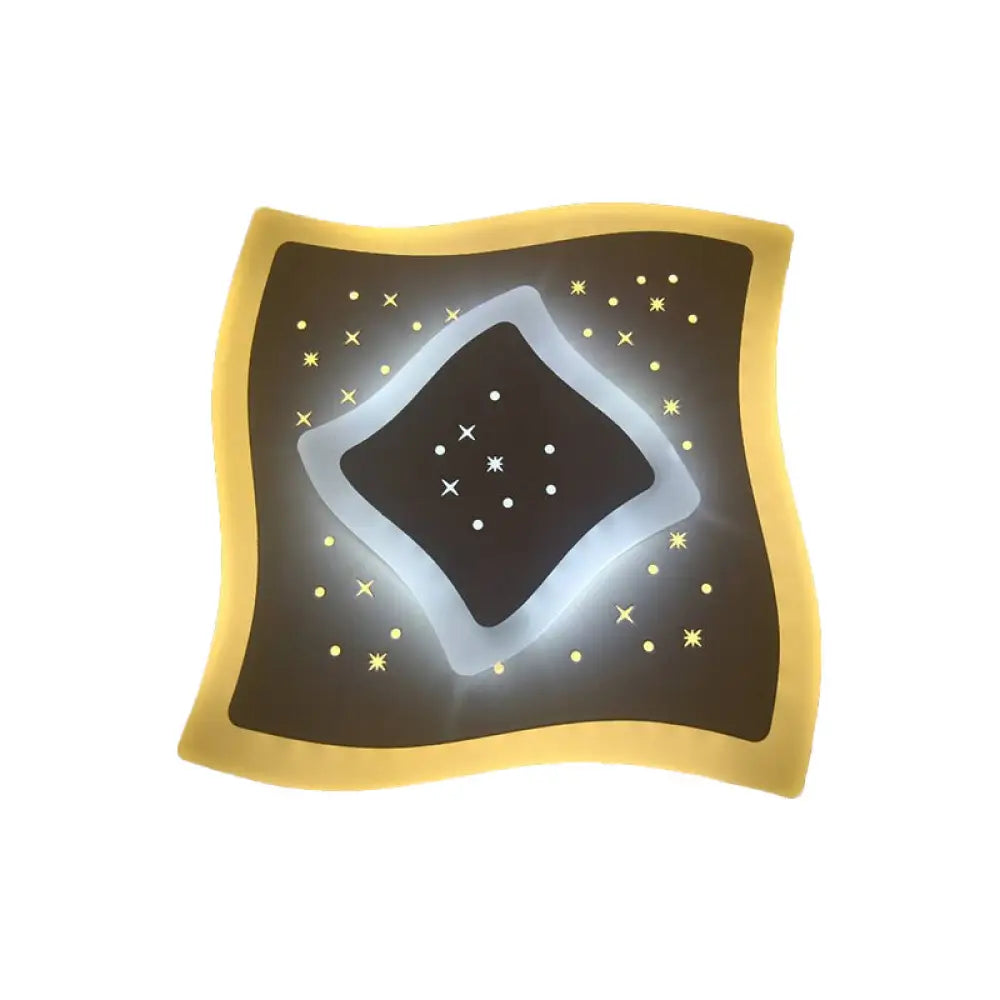 DecorBites™ Modern LED Starry Flush Mount Wall Light in White: Triangle, Rhombus & Star Design for the Bedroom