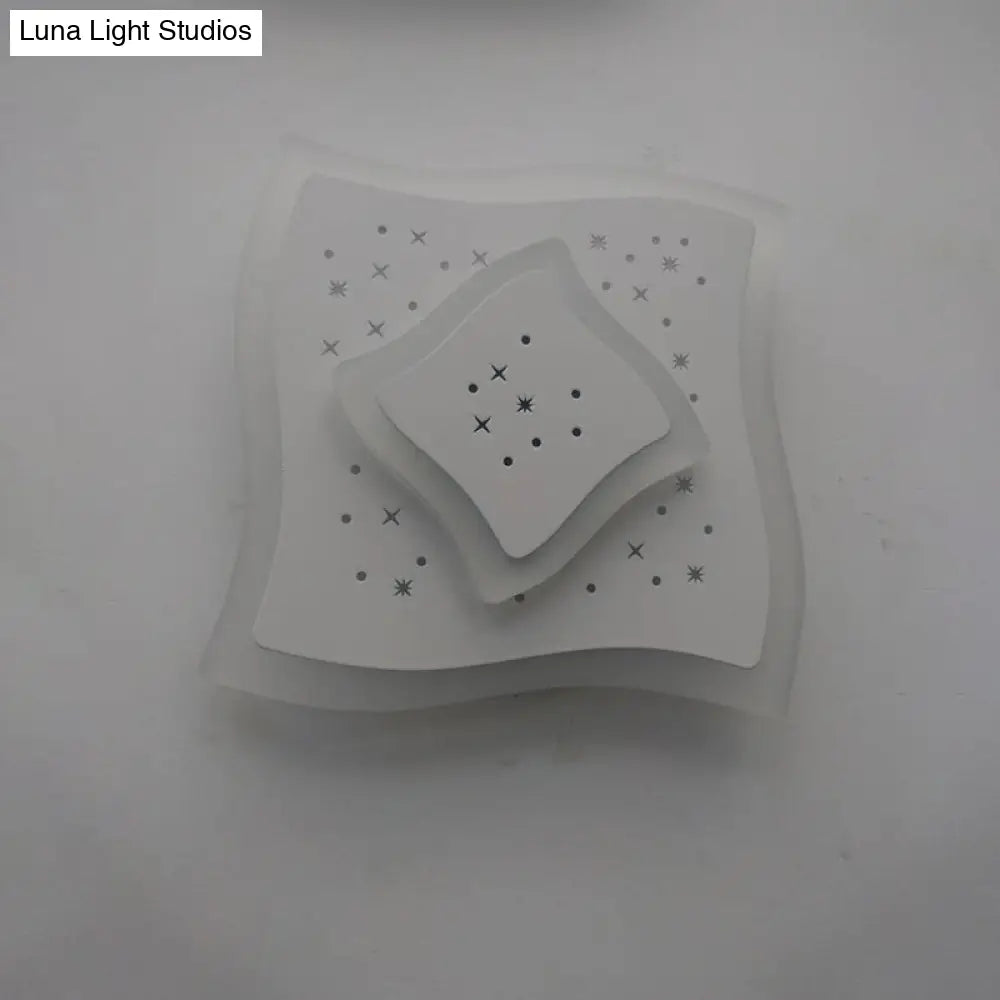 DecorBites™ Modern LED Starry Flush Mount Wall Light in White: Triangle, Rhombus & Star Design for the Bedroom