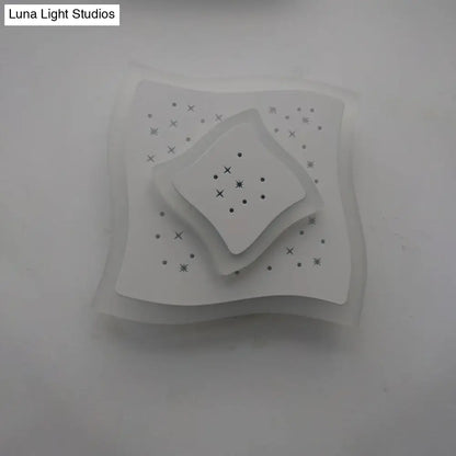 DecorBites™ Modern LED Starry Flush Mount Wall Light in White: Triangle, Rhombus & Star Design for the Bedroom