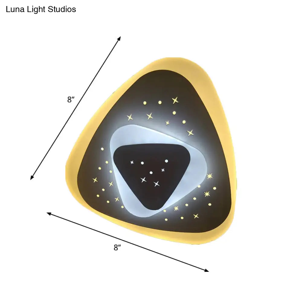 DecorBites™ Modern LED Starry Flush Mount Wall Light in White: Triangle, Rhombus & Star Design for the Bedroom