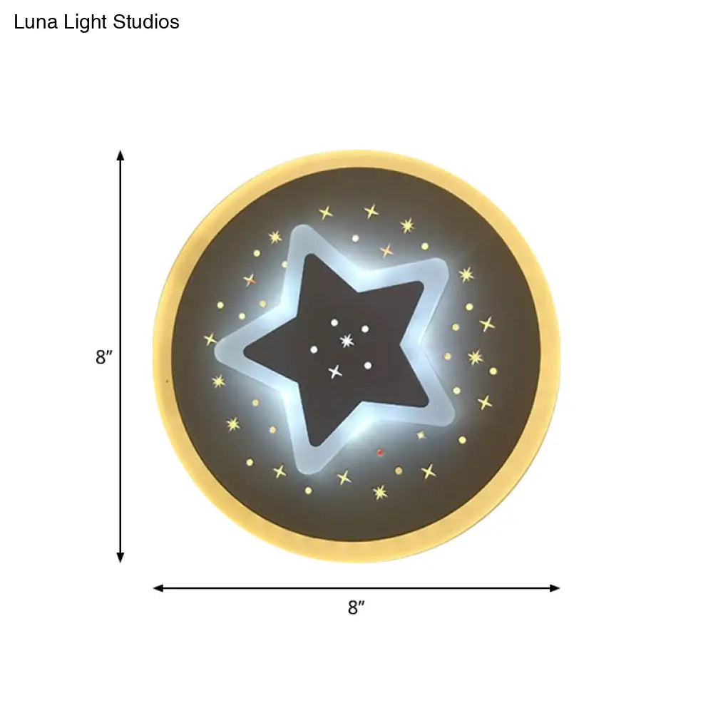 DecorBites™ Modern LED Starry Flush Mount Wall Light in White: Triangle, Rhombus & Star Design for the Bedroom