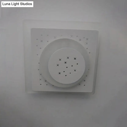 DecorBites™ Modern LED Starry Flush Mount Wall Light in White: Triangle, Rhombus & Star Design for the Bedroom