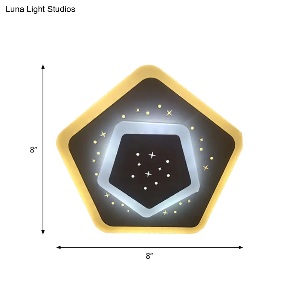 DecorBites™ Modern LED Starry Flush Mount Wall Light in White: Triangle, Rhombus & Star Design for the Bedroom
