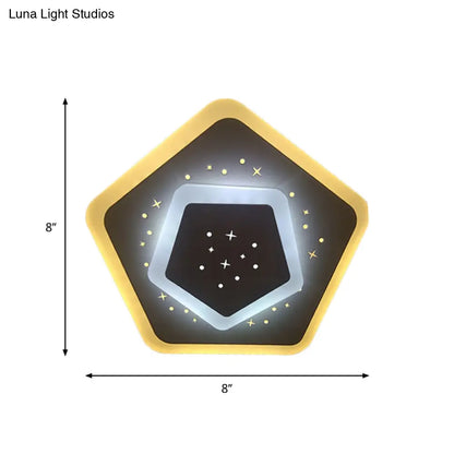 DecorBites™ Modern LED Starry Flush Mount Wall Light in White: Triangle, Rhombus & Star Design for the Bedroom